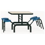 Mesa para Refeitório ESCAMOTEÁVEL 04 Lugares MDP Branco de 25 mm - Assento AZUL - 50404 Mesa para Refeitório ESCAMOTEÁVEL 04 Lugares MDP Branco de 25 mm - Assento AZUL - 50404