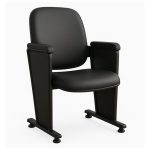 Cadeiras Escritório Poltrona Auditório Rebatível  01 Lugar – Linha Premium - Corino Preto - 38001 Cadeiras Escritório Poltrona Auditório Rebatível  01 Lugar – Linha Premium - Corino Preto - 38001