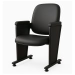 Cadeiras Escritório Poltrona Auditório Rebatível  01 Lugar – Linha Premium - Corino Preto - 38001 Cadeiras Escritório Poltrona Auditório Rebatível  01 Lugar – Linha Premium - Corino Preto - 38001