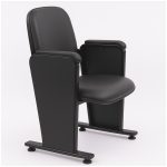 Cadeiras Escritório Poltrona Auditório Rebatível  01 Lugar – Linha Premium - Corino Preto - 38001 Cadeiras Escritório Poltrona Auditório Rebatível  01 Lugar – Linha Premium - Corino Preto - 38001