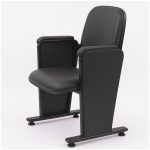 Cadeiras Escritório Poltrona Auditório Rebatível  01 Lugar – Linha Premium - Corino Preto - 38001 Cadeiras Escritório Poltrona Auditório Rebatível  01 Lugar – Linha Premium - Corino Preto - 38001