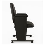Auditório Poltrona Auditório Rebatível  03 Lugares – Linha Premium - Corino Preto - 38103
