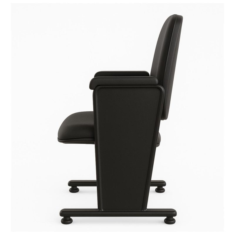 Cadeiras Escritório Poltrona Auditório Rebatível  01 Lugar – Linha Premium - Corino Preto - 38001 Cadeiras Escritório Poltrona Auditório Rebatível  01 Lugar – Linha Premium - Corino Preto - 38001