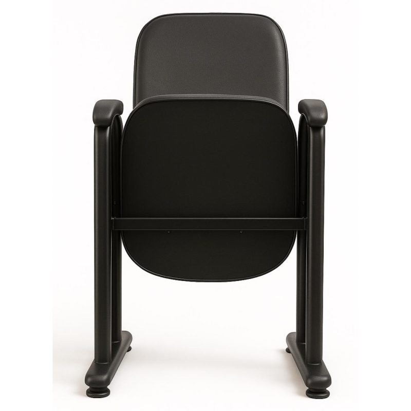 Cadeiras Escritório Poltrona Auditório Rebatível  01 Lugar – Linha Premium - Corino Preto - 38001 Cadeiras Escritório Poltrona Auditório Rebatível  01 Lugar – Linha Premium - Corino Preto - 38001