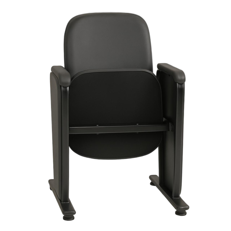 Cadeiras Escritório Poltrona Auditório Rebatível  01 Lugar – Linha Premium - Corino Preto - 38001 Cadeiras Escritório Poltrona Auditório Rebatível  01 Lugar – Linha Premium - Corino Preto - 38001