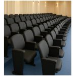 Cadeiras Escritório Poltrona Auditório Rebatível  01 Lugar – Linha Premium - Corino Preto - 38001 Cadeiras Escritório Poltrona Auditório Rebatível  01 Lugar – Linha Premium - Corino Preto - 38001