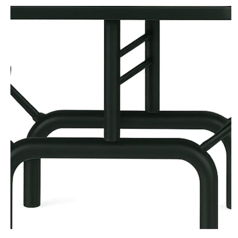 Mesa para Refeitório ESCAMOTEÁVEL 08 Lugares MDP Branco de 25 mm - Assento PRETO - 50804