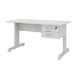 Mesa Escritório 1,20×0,60m c/ Gavetas –  CINZA/CINZA - 53084