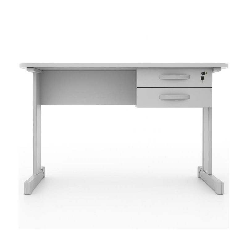 Mesa Escritório 1,20×0,60m c/ Gavetas –  CINZA/CINZA - 53084