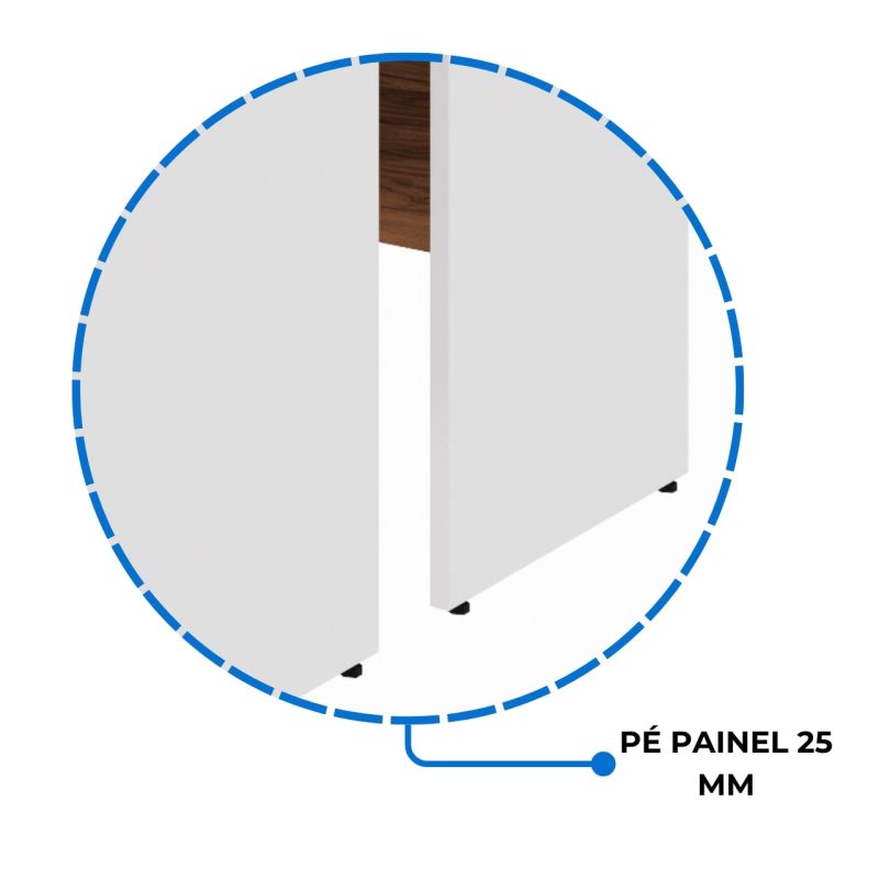 Móveis de Madeira Estação de Trabalho Dupla 1,50×1,35m 02 Lugares sem Gavetas c/  tomadas PÉ PAINEL - Nogal Sevilha/Champanhe - 34450