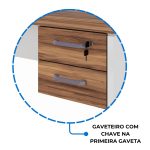 Móveis de Madeira Estação de Trabalho Dupla 1,50×1,35m 02 Lugares c/ Gavetas c/ ponto de tomada PÉ PAINEL - Nogal Sevilha/Branco - 34451