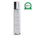 Sem categoria Armário Roupeiro de Aço c/ 04 Portas Pequenas - 1,96x0,33x0,35m - 10905