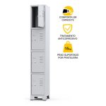 Sem categoria Armário Roupeiro de Aço c/ 04 Portas Pequenas - 1,96x0,33x0,35m - 10905