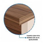 Móveis de Madeira Estação de Trabalho Dupla 1,50×1,35m 02 Lugares sem Gavetas c/  tomadas PÉ PAINEL - Nogal Sevilha/Champanhe - 34450