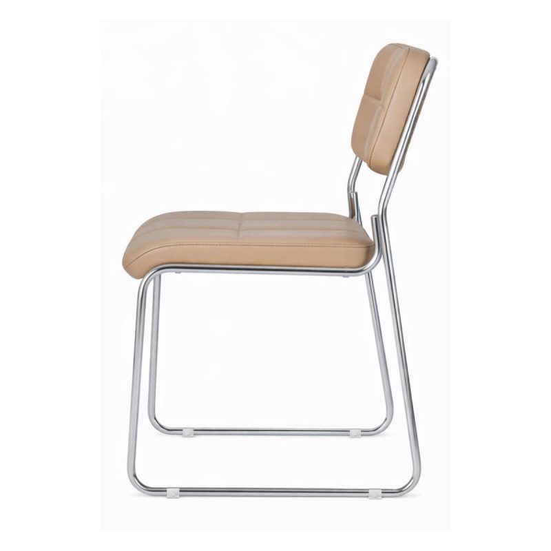 Cadeira Interlocutor Estofada Denver - Cor Fendi - 30406