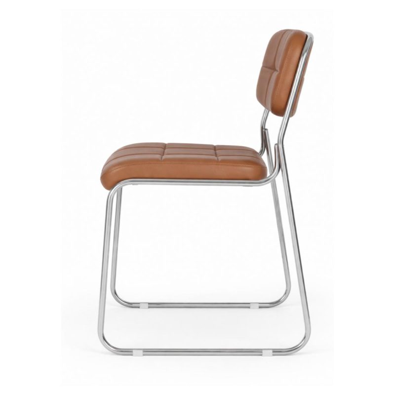 Cadeira Interlocutor Estofada Denver - Cor Caramelo - 34410