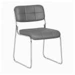 Cadeira Interlocutor Estofada Denver - Cor Cinza Escuro - 34409