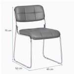 Cadeira Interlocutor Estofada Denver - Cor Cinza Escuro - 34409