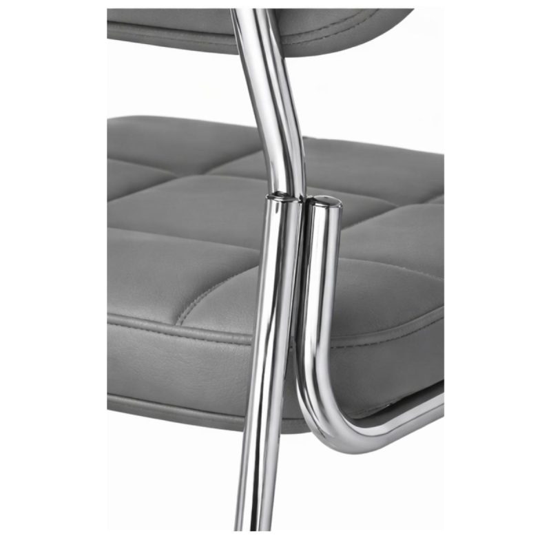 Cadeira Interlocutor Estofada Denver - Cor Cinza Escuro - 34409