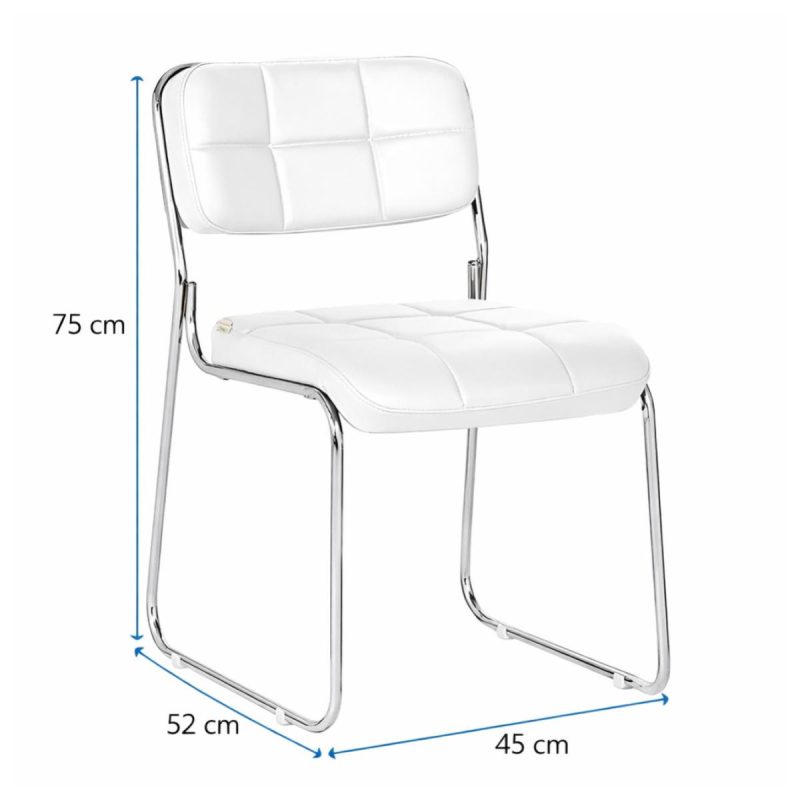 Cadeira Interlocutor Estofada Denver - Cor Branco - 30408