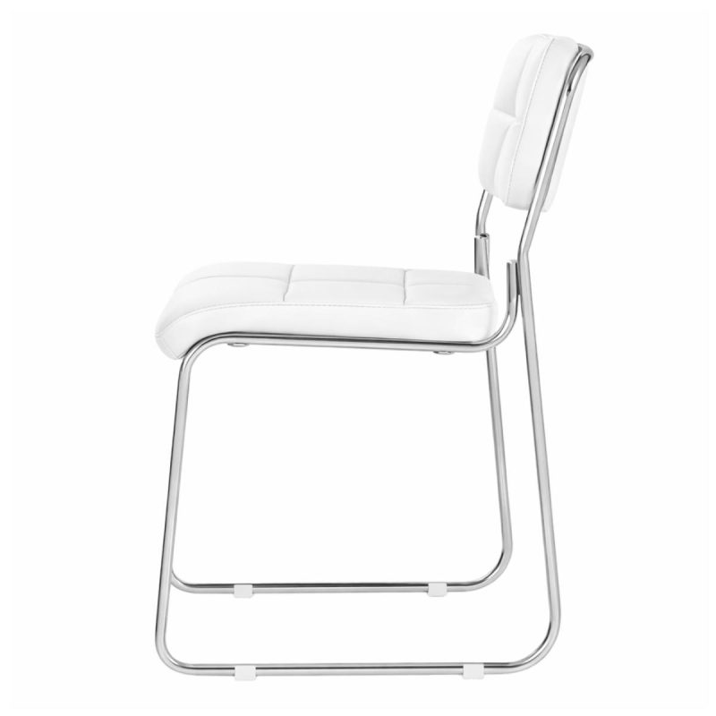 Cadeira Interlocutor Estofada Denver - Cor Branco - 30408