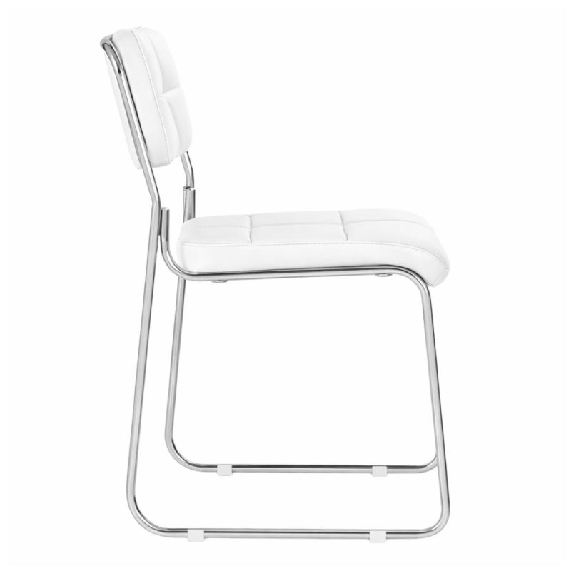 Cadeira Interlocutor Estofada Denver - Cor Branco - 30408