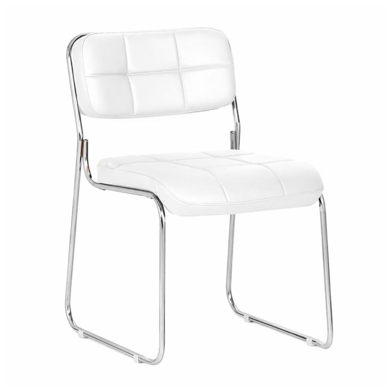 Cadeira Interlocutor Estofada Denver - Cor Branco - 30408