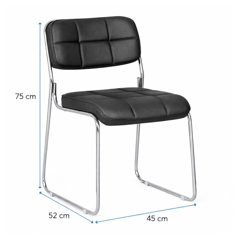 Cadeira Interlocutor Estofada Denver - Cor Preto - 30405