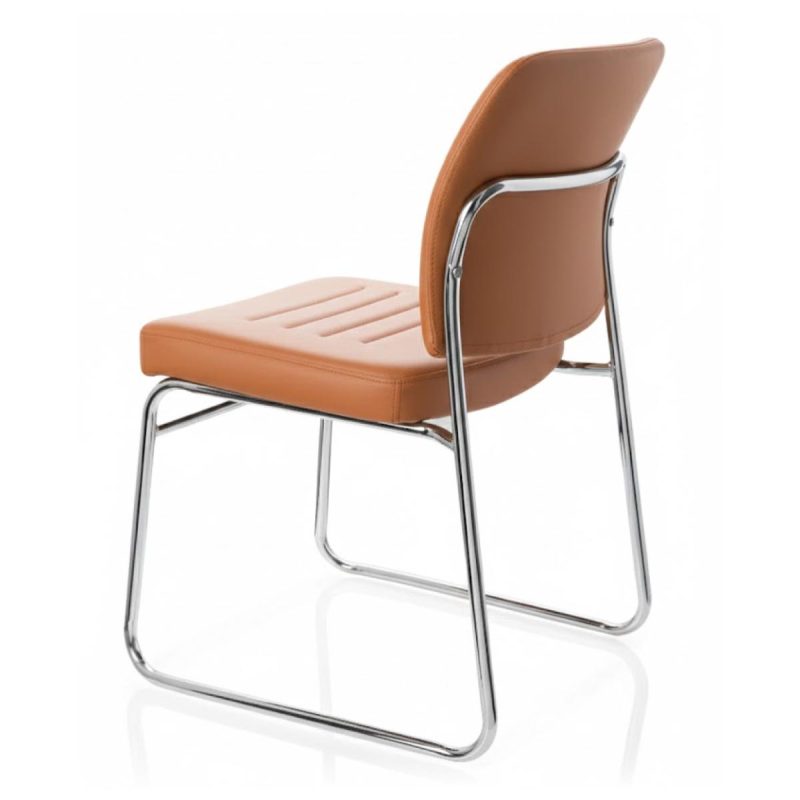 Cadeira Interlocutor Estofada RIVER - Cor CARAMELO - 48108