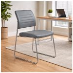 Cadeira Interlocutor Estofada RIVER - Cor CINZA - 48107