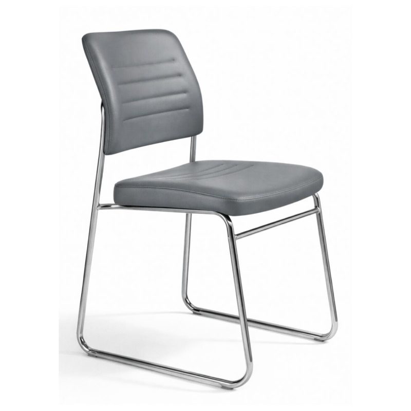 Cadeira Interlocutor Estofada RIVER - Cor CINZA - 48107