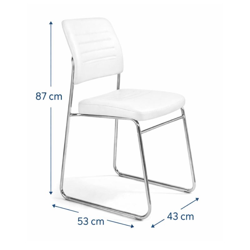 Cadeira Interlocutor Estofada RIVER - Cor BRANCA - 48106