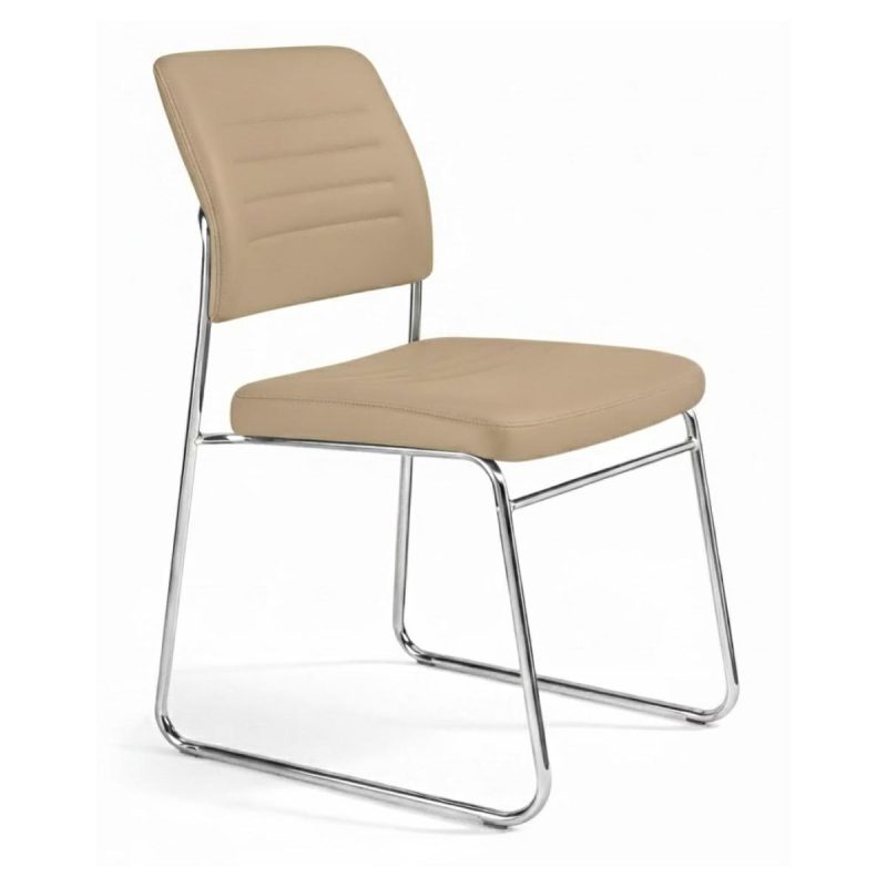 Cadeira Interlocutor Estofada RIVER - Cor FENDI - 48105