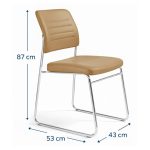 Cadeira Interlocutor Estofada RIVER - Cor FENDI - 48105