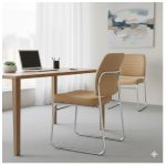 Cadeira Interlocutor Estofada RIVER - Cor FENDI - 48105