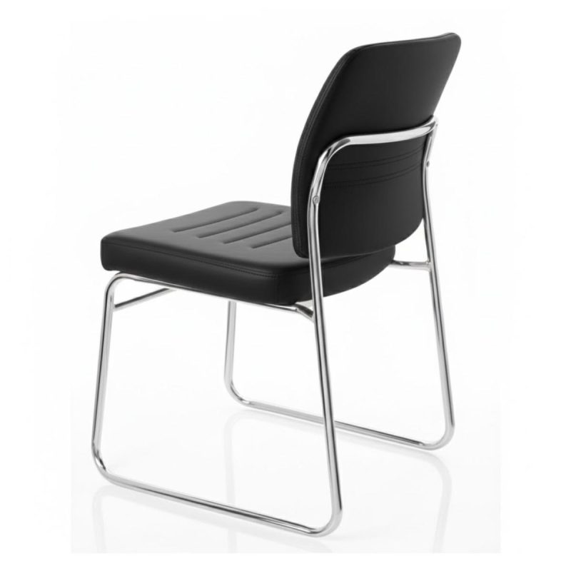Cadeira Interlocutor Estofada RIVER - Cor Preto 48004