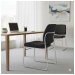 Cadeira Interlocutor Estofada RIVER - Cor Preto 48004