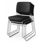 Cadeira Interlocutor Estofada RIVER - Cor Preto 48004