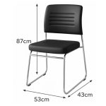 Cadeira Interlocutor Estofada RIVER - Cor Preto 48004
