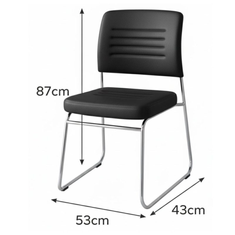 Cadeira Interlocutor Estofada RIVER - Cor Preto 48004