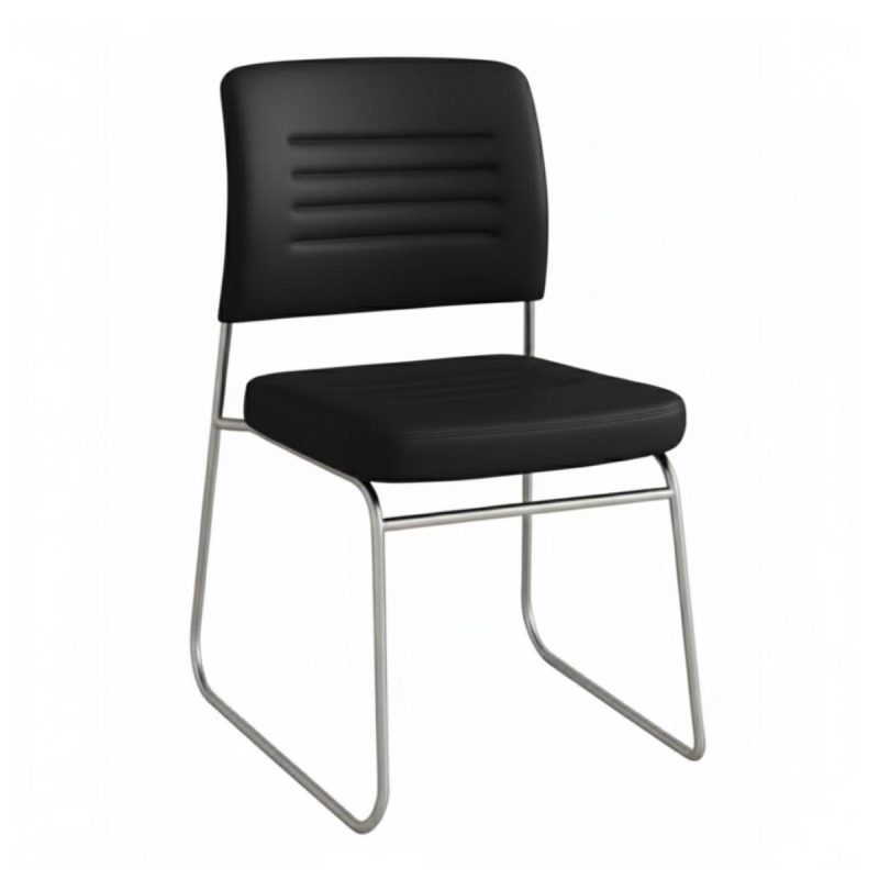 Cadeira Interlocutor Estofada RIVER - Cor Preto 48004