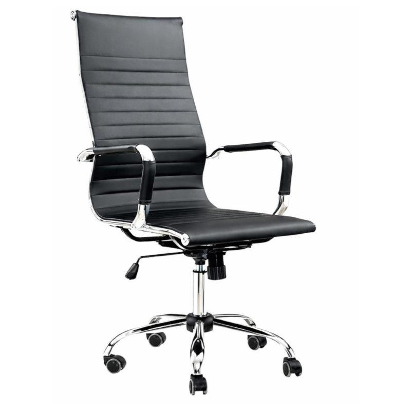 Cadeiras Escritório Poltrona de Escritório Presidente Esteirinha Charles Eames - Cor Preta - 32997