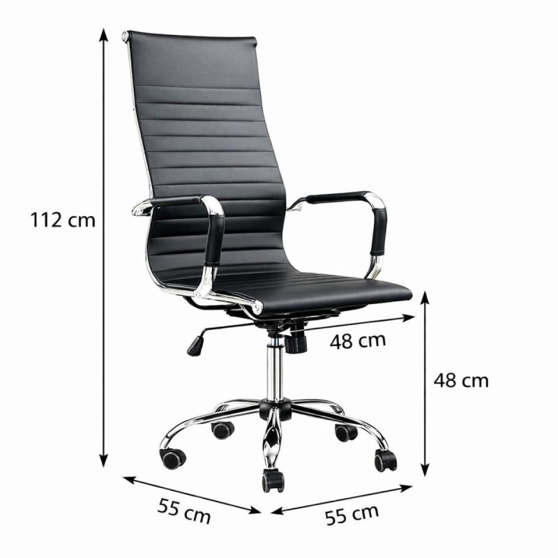 Cadeiras Escritório Poltrona de Escritório Presidente Esteirinha Charles Eames - Cor Preta - 32997