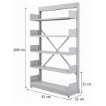 Móveis de Aço Estante Biblioteca de PAREDE com 05 Bandejas - 2,00x0,92x0,32m - 13124