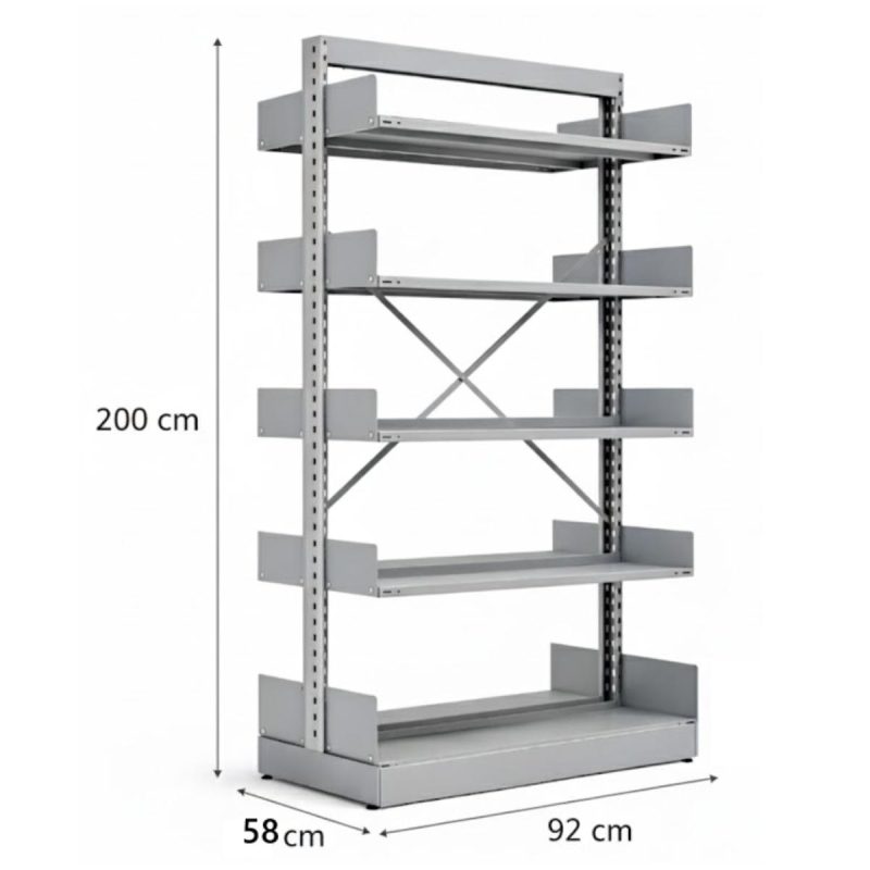 Móveis de Aço Estante Biblioteca de CENTRO com 10 Bandejas - 2,00x0,92x0,58m - 13123