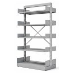 Móveis de Aço Estante Biblioteca de CENTRO com 10 Bandejas - 2,00x0,92x0,58m - 13123
