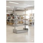 Móveis de Aço Estante Biblioteca de CENTRO com 10 Bandejas - 2,00x0,92x0,58m - 13123