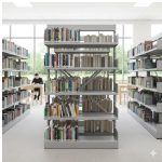 Móveis de Aço Estante Biblioteca de CENTRO com 10 Bandejas - 2,00x0,92x0,58m - 13123