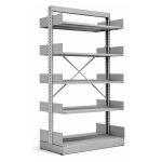 Móveis de Aço Estante Biblioteca de CENTRO com 10 Bandejas - 2,00x0,92x0,58m - 13123
