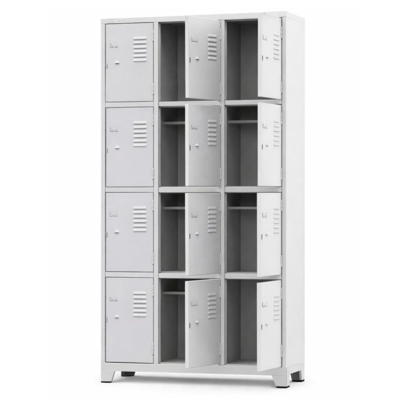 Armário Roupeiro de Aço c/ 12 Portas Pequenas - 1,96x0,93x0,36m - 10907